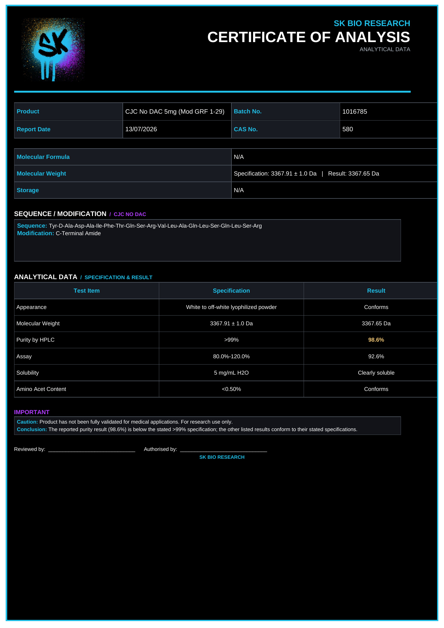 CJC-1295 No DAC 5mg - Image 2